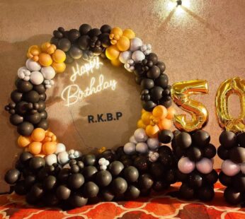 Ring Black Balloon Birthday Decoration