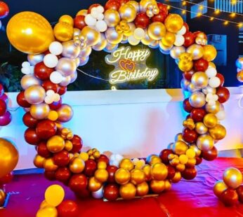 -Ring Maroon Balloon Decoration