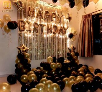 Golden Black Birthday Decoration